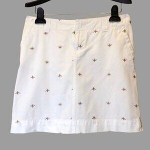 Lilly Pulitzer White Cotton Skirt with Embroidered Dragonfly Size 4